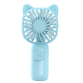 Mini Portable Handheld Fan with 7-Color LED Light, Rechargeable Personal Fan, 3 Speeds Small Pocket Fan, Lightweight USB Desk Fan for Women, Men, Kids, Office, Travel, Camping, Blue