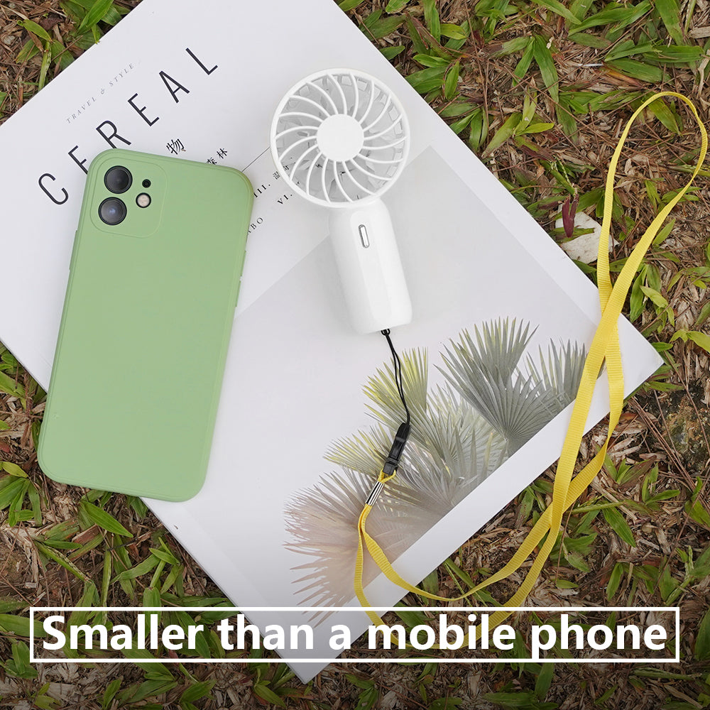 RUXAN Mini Portable Fan - Rechargeable Handheld Fan, 7 Color LED Lights, 3 Speeds Personal Small Pocket Fan for Travel, Makeup, Eyelash Extensions, Kids, Girls, Women - White
