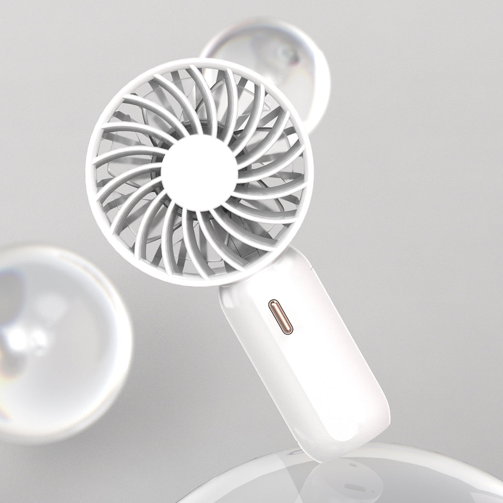 RUXAN Mini Portable Fan - Rechargeable Handheld Fan, 7 Color LED Lights, 3 Speeds Personal Small Pocket Fan for Travel, Makeup, Eyelash Extensions, Kids, Girls, Women - White