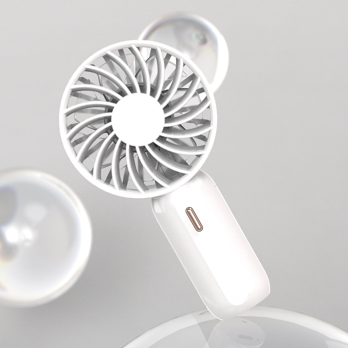 RUXAN Mini Portable Fan - Rechargeable Handheld Fan, 7 Color LED Lights, 3 Speeds Personal Small Pocket Fan for Travel, Makeup, Eyelash Extensions, Kids, Girls, Women - White