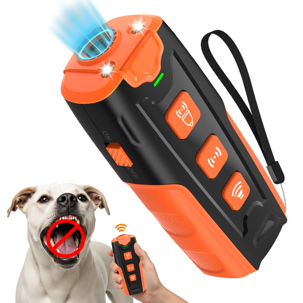 Jewyow Ultrasonic Dog Bark Deterrent, 23 Ft Effective Range, Rechargeable Anti-Barking Training Device for Dogs