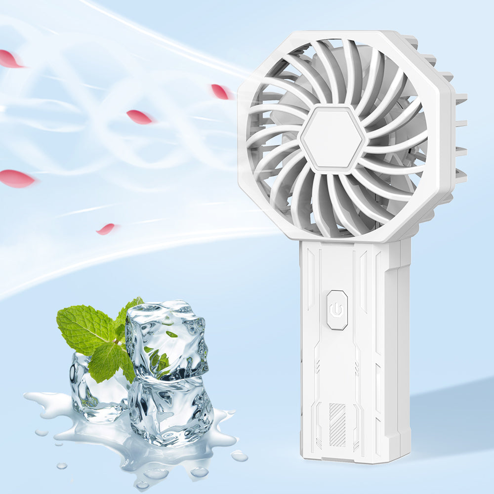 Mini Portable Handheld Fan, Rechargeable Personal Fan with 3 Speeds, Compact Pocket Desk Fan for Travel, Office, Makeup, Camping, Bedroom & Outdoor Use, 7-Color LED Light, Black