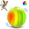 Jewyow Rechargeable Light Up Dog Ball, Interactive Water Resistant Chew Toy with LED for Puppies & Dogs of All Sizes