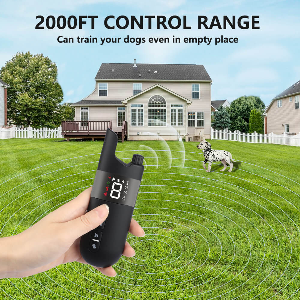 Jewyow Dog Shock Collar with Remote – Rechargeable Dog Training Collar for Medium & Large Dogs (15-120 lbs) – Electric Shock, Beep & Vibration Modes – Adjustable Smart Collar