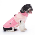 Jewyow Winter Dog Coat with Harness for Small/Medium Dogs – Windproof Turtleneck Fleece Vest, Elastic Abdominal Zip-Up Snowsuit Co