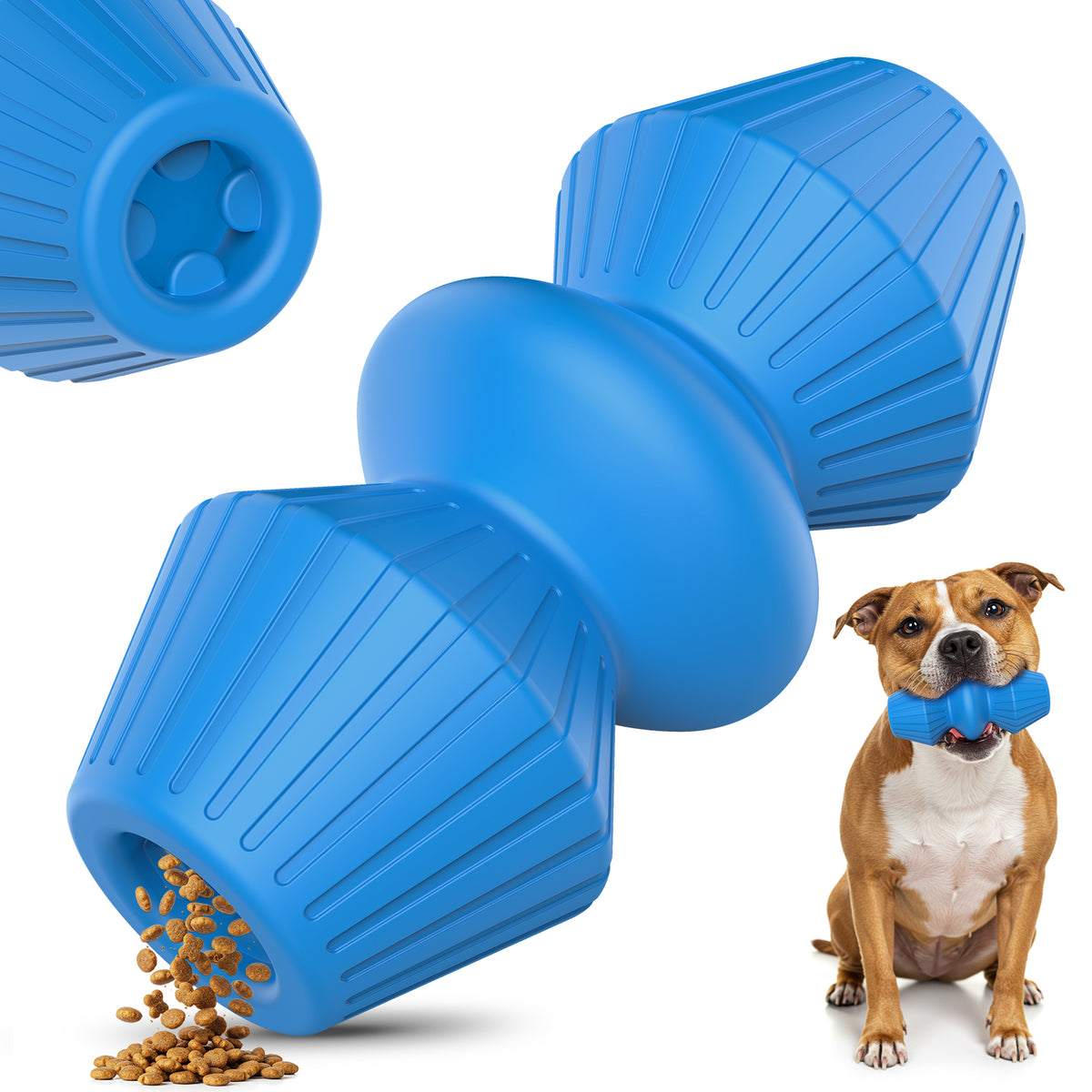 Jewyow Rubber Dog Chew Toy for Aggressive Chewers - Beef Flavored Indestructible Dog Toys for Large Dogs, Leak-Proof Chewing Toy for Powerful Jaws