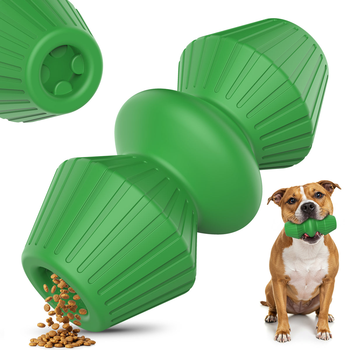 Jewyow Rubber Dog Chew Toy for Aggressive Chewers - Beef Flavored Indestructible Dog Toys for Large Dogs, Leak-Proof Chewing Toy for Powerful Jaws