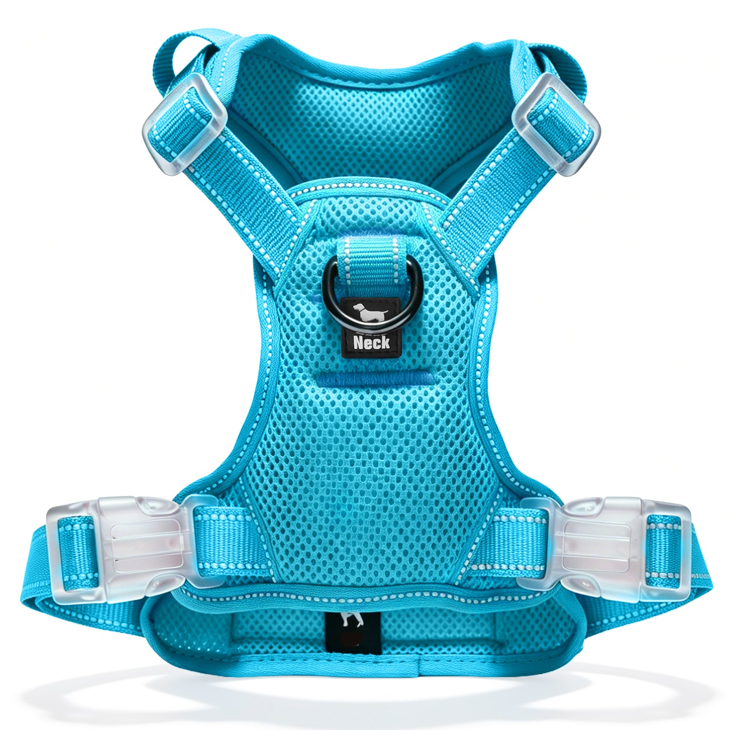 Jewyow No Pull Dog Harness - Dog Harness for Large Dogs,Reflective Adjustable Pet Vest with Handle & Breathable Mesh,Blue,L