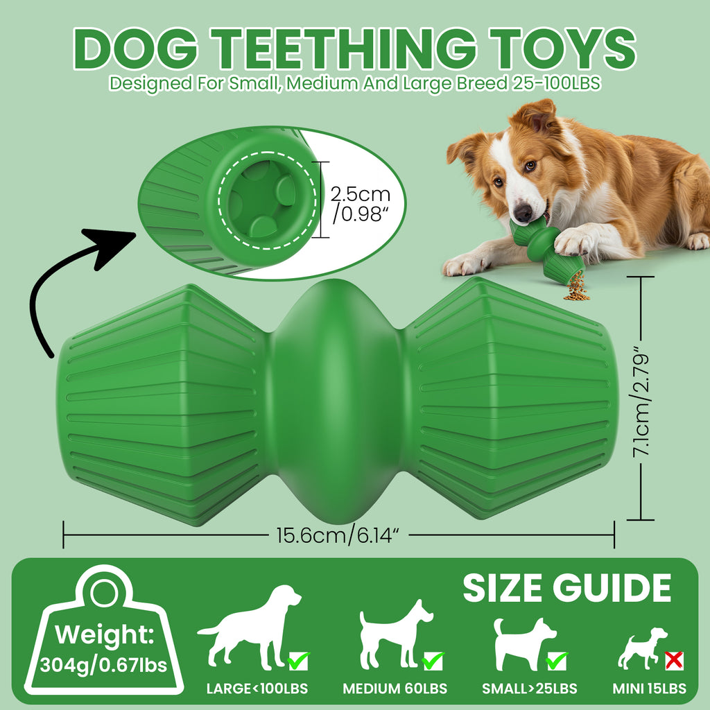 Jewyow Rubber Dog Chew Toy for Aggressive Chewers - Beef Flavored Indestructible Dog Toys for Large Dogs, Leak-Proof Chewing Toy for Powerful Jaws