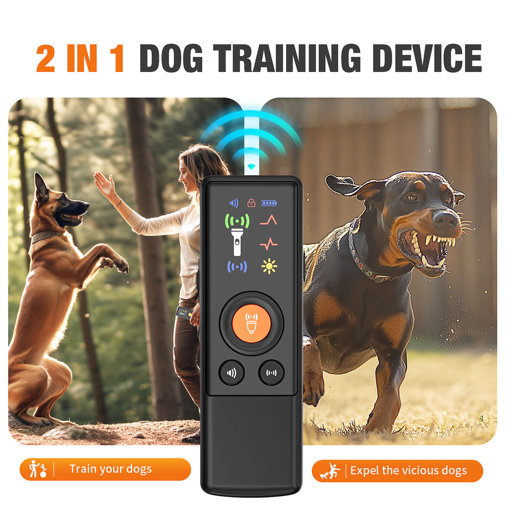 Jewyow Ultrasonic Dog Bark Deterrent Device - Indoor & Outdoor Anti-Barking Control with No Shock, Long Range for Small, Medium, Large Dogs