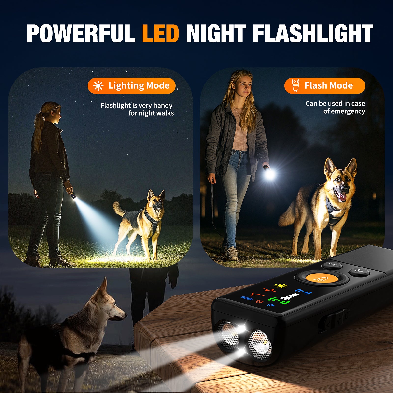 Jewyow Ultrasonic Dog Bark Deterrent Device - Indoor & Outdoor Anti-Barking Control with No Shock, Long Range for Small, Medium, Large Dogs