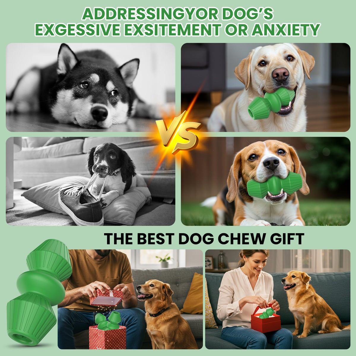 Jewyow Rubber Dog Chew Toy for Aggressive Chewers - Beef Flavored Indestructible Dog Toys for Large Dogs, Leak-Proof Chewing Toy for Powerful Jaws